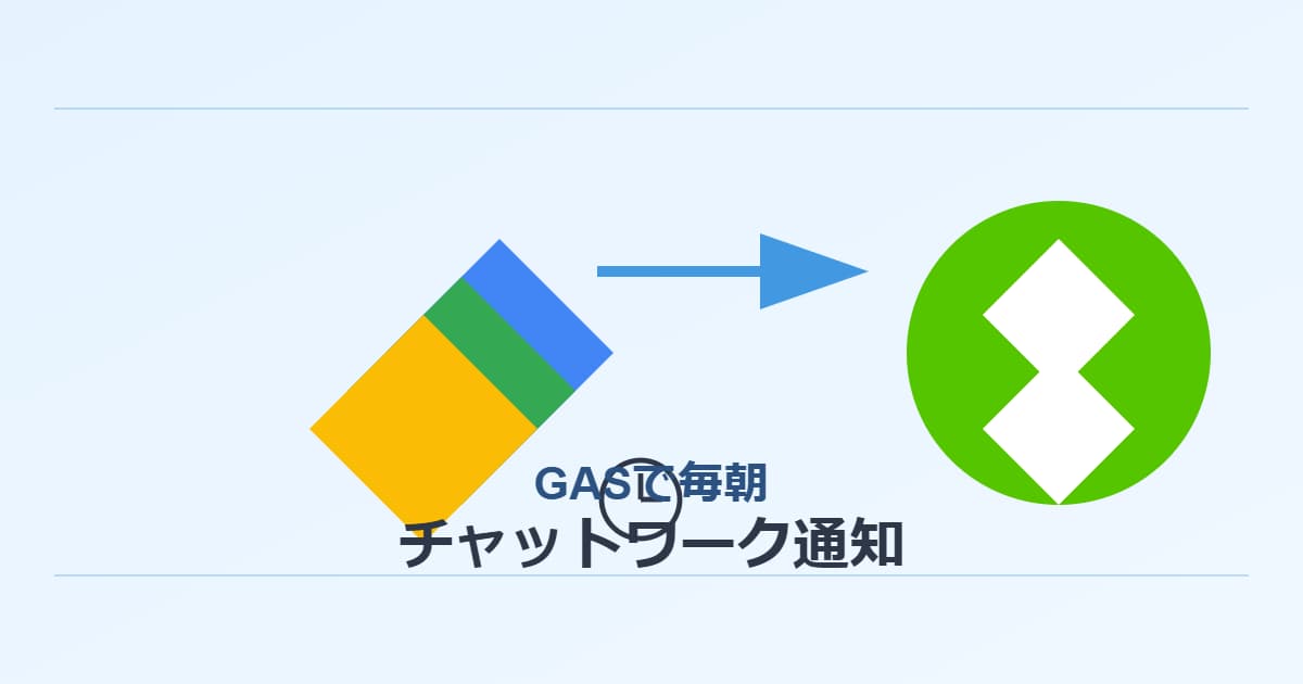 毎朝GASからチャットワークに今日の予定を通知する