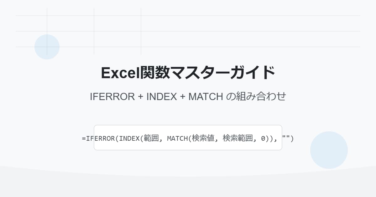 IFERRORとindex、matchの組み合わせを解説