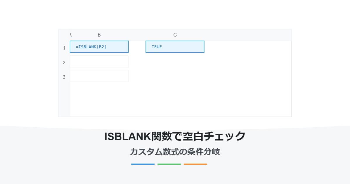 カスタム数式の条件を空白の時、空白以外の時にするISBLANK関数